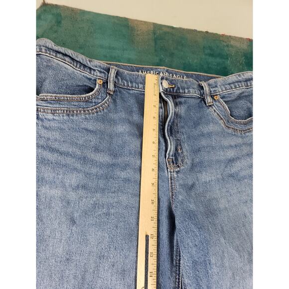 American Eagle Jeans Size 18 Womens Blue Stretch Pants Wide Leg Baggy Stove Pipe - Picture 8 of 14